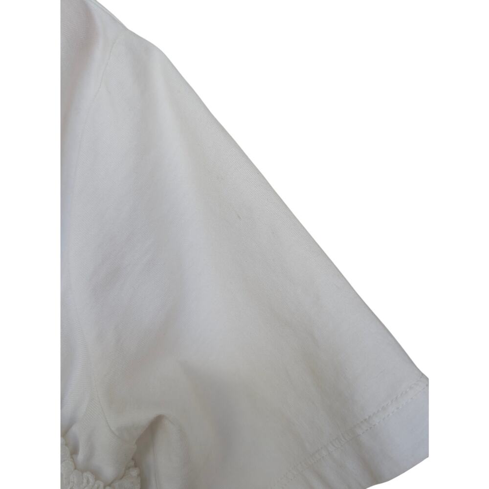 Simone Rocha Ruffle Asymmetrical White T-Shirt - Picture 8 of 8